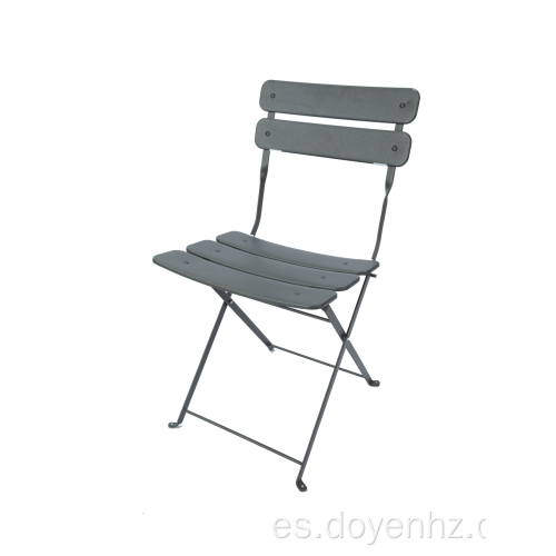 Silla plegable de listones estirados de metal para exteriores (3 asientos y 2 respaldos)